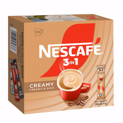 نسكافيه ثلاثة في واحد كريمي لاتيه 22.5 غرام 20 حبة product thumbnail 2