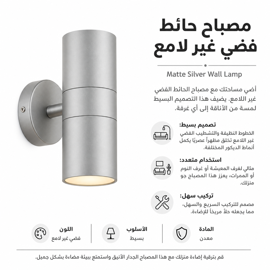 Matte Silver Wall Lamp