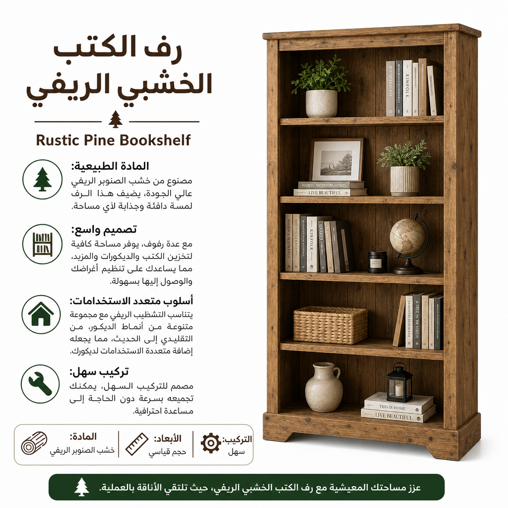 Rustic Pine Bookshelf