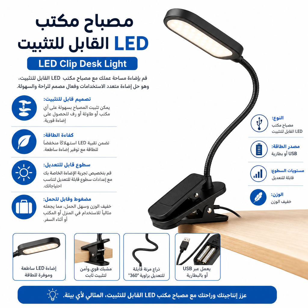 LED Clip Desk Light