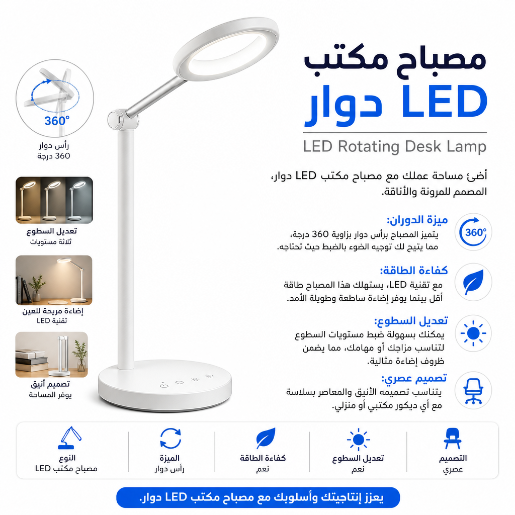 LED Rotating Desk Lamp