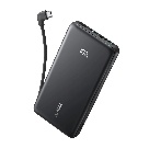 Anker Zolo Powerbank 10k mAh 22.5W Fast Charging with Built-in USB-C Cable Black