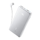 Anker Zolo Powerbank 10k mAh 22.5W Fast Charging with Built-in USB-C Cable White
