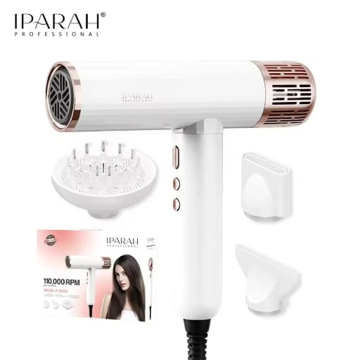 IPARAH Hair Dryer Professional Blow Dryer Negative Ion Hair Care Blow Dryers Brushless Motor 110000 RPM Barber Salon Tools P-385