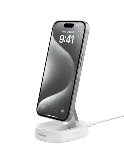 Belkin Boost Charge Pro-Convertible Magnetic Wireless Charging Stand. Qi2, 15Watts, White