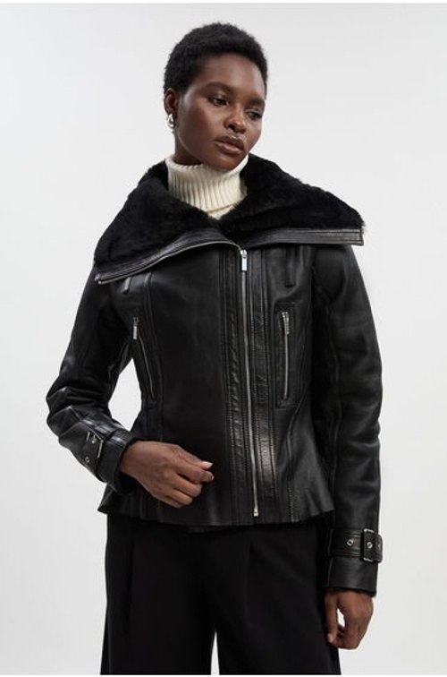 Shearling High Low Jacket