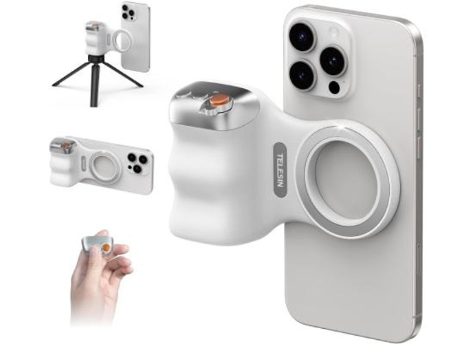 TELESIN Fun Shot Magnetic Phone Camera DSLR Style Shutter Grip for iPhone & Android with Detachable Wireless Shutter Button - 1/4" Screw - Comfort Ergonomic Camera Grip Handle Holder product thumbnail 2