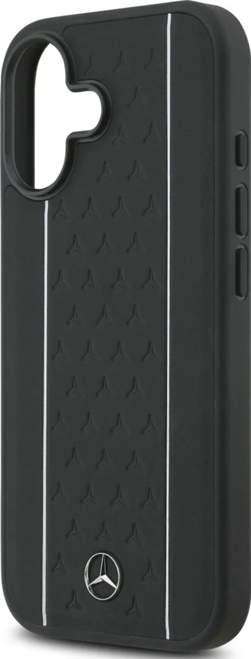 Mercedes-Benz Genuine Leather Star Pattern MagSafe Case for iPhone 17, 17 Pro & 17 Pro Max - Black