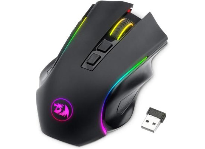 Redragon M602 Wireless Griffin RGB Gaming Mouse, Tri-Mode 2.4G/USB-C/Bluetooth Mouse Gaming, RGB Spectrum Backlit Ergonomic Mouse with 7 Programmable Backlight Modes up to 8000 DPI for Win PC Gamers product thumbnail 2