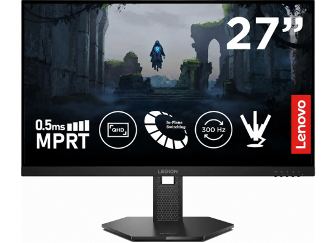Lenovo Legion 27Q-11 27'' IPS 2K QHD 300Hz HDR10 0.5ms MPRT Gaming Monitor , 2X HDMI 2.1, DP 1.4, DP Cable, AMD FreeSync Premium Tilt/Height/Rotation/Pivot Adjustment - Black product thumbnail 2