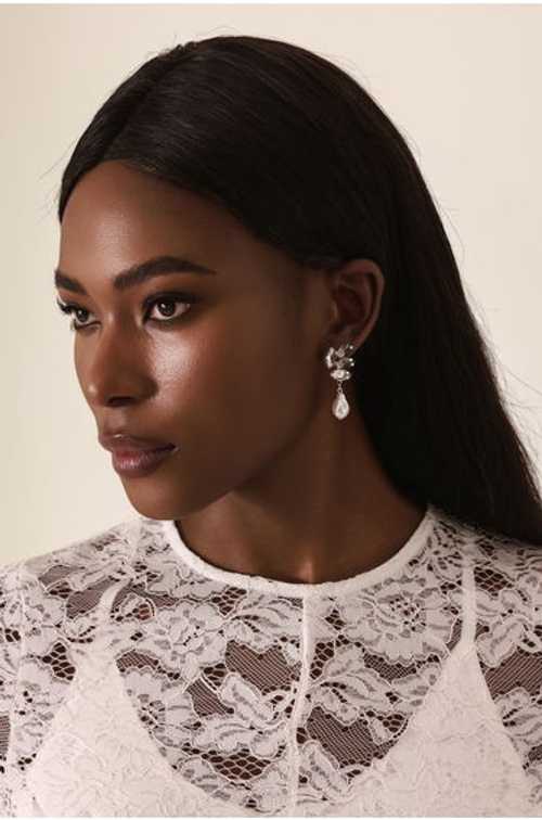Embellished Faux Pearl Drop Earrings product thumbnail 2