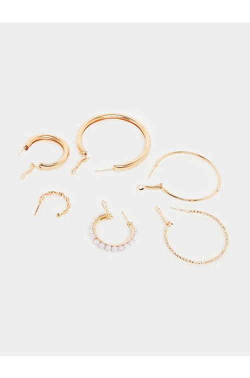 Pack of 6 - Gold Hoop Earrings product thumbnail 3
