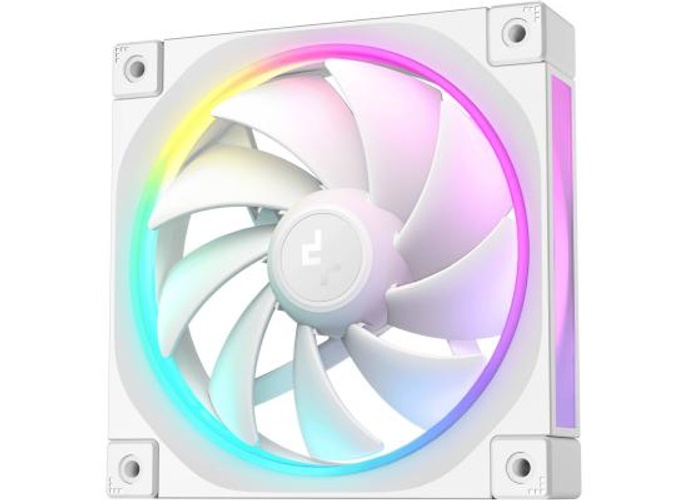 DeepCool FL12 120mm Case Fans, 2150 RPM Fan Speed, 55 CFM Fan Airflow, Fluid Dynamic Bearing Type, 4-Pin PWM Fan Connector, Addressable RGB LED, Single Pack, White product thumbnail 2