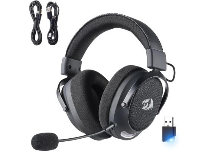Redragon H858 3-Mode Wireless Gaming Headset, 7.1 Surround Sound, 53 mm Drivers, Memory Foam Ear Pads, Detachable Noise-canceling Microphone, Over-Ear Headphones Works for Mobile, PC/PS5/NS product thumbnail 2