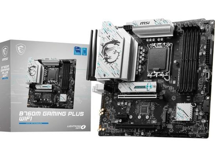 MSI B760M GAMING PLUS WIFI 6E mATX Supports 14th/13th/12th DDR5 PCIe 4.0 2x M.2 Gen 4 2.5G LAN - Black product thumbnail 2