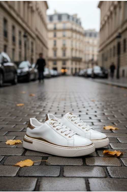 White-Gold Women's Sneaker product thumbnail 3