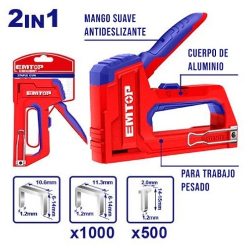 EMTOP ESGU3001 – 2-in-1 Industrial Aluminum Staple Gun