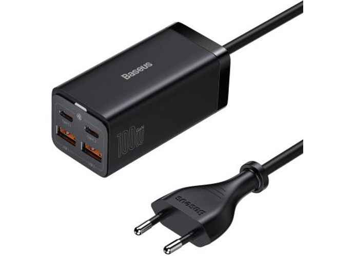 Baseus GaN3 Pro fast universal GaN charger 2 x USB Type C / 2x USB 100W PD3.0, QC4.0 +, AFC - black product thumbnail 2