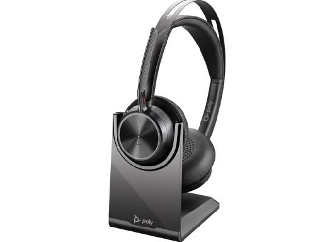 Poly Voyager Focus 2 Microsoft Teams Certified USB C & Bluetooth Active Noise Canceling For PC/Mac/Mobile Headset w/ charging stand & USB-C/A Adapter product thumbnail 2