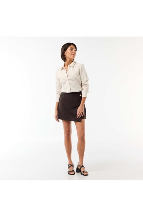 Fitted shirt with cutaway collar BEIGE product thumbnail 4
