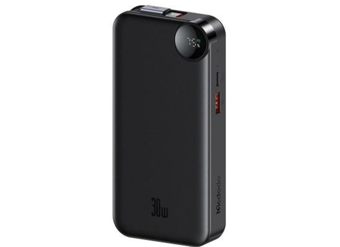 Mcdodo MC-3870 30W Built-In Retractable Cable Digital Display 10000mAh Power Bank - Black product thumbnail 2