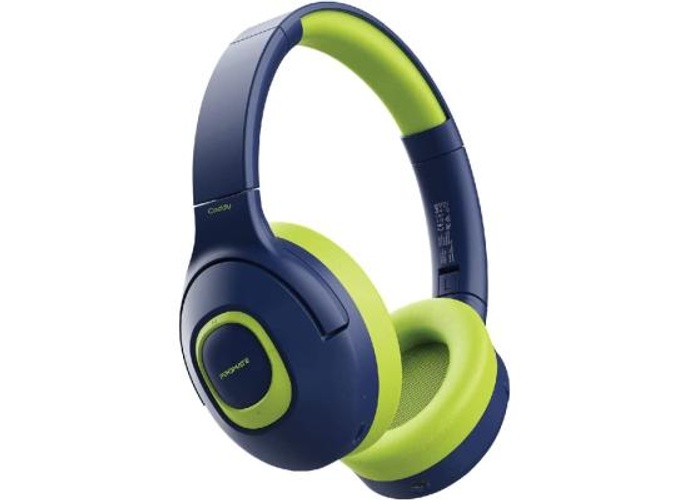 Promate Coddy Kids Wired/Wireless Adjustable Safe Volume Limit 85dB to 93dB AUX Share-Port Built-In Dual Mic & 20H Playtime - EMERALD product thumbnail 2