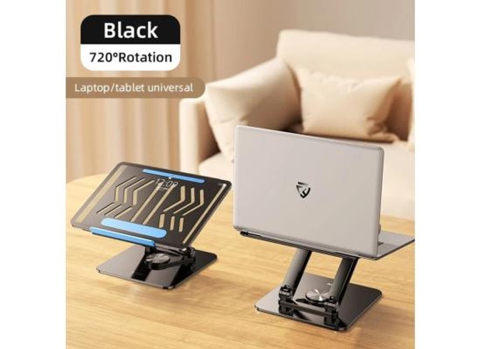 RTAKO RS-CP84S Laptop Stand 3-Level Adjustable Laptop Stand With 360 3D Roating Base - Black product thumbnail 2