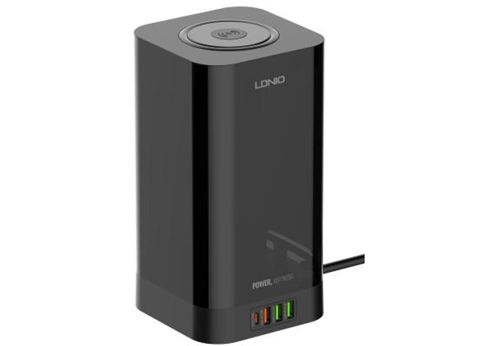 LDNIO SEW4485 2500W European Power Strip with 4 EU Sockets + 4 USB + 15W Wireless Charger Supports PD QC3.0 PPS Fast Charging Desk Vertical Charging Station with Timer Switch for iPhone 16 15 14 Pro Max, iPad Pro and MacBook Pro EU Plug product thumbnail 2