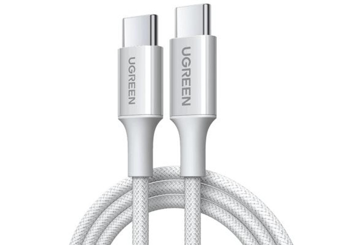 UGREEN L501 Type-C To Type-C 60W 3A Fast Data Charging Cable 3m - White product thumbnail 2