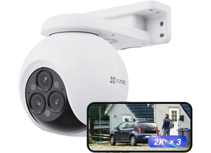 Ezviz H80F Multi Triple-Lens Smart Home Wi-Fi Camera, 2K+ Triple Lenses, 360° Panoramic View, 12x Mixed Zoom, Color Night Vision, Two Patrol Modes, IP67 Weatherproof, White product thumbnail 2