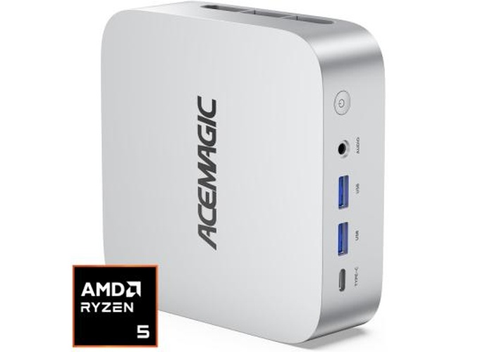 ACEMAGIC W1 Mini PC Barebone AMD Ryzen 5 7430U 6-Cores w/ VEGA 7 Graphic For Home & Business Support Triple 4K Display Support , Silver product thumbnail 2