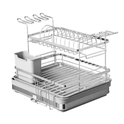 Weva Clara Dish Rack – Adjustable with Cup Holder – Steel/Grey product thumbnail 2