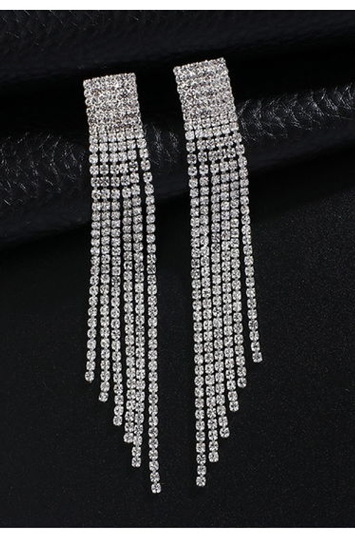 Silver Chain Tassel Earrings