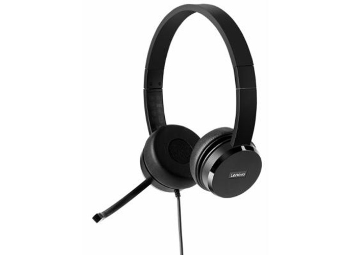 Lenovo 100 Stereo Analog Headset USB 180° Boom Microphone Memory-Foam Earcups - Black product thumbnail 2
