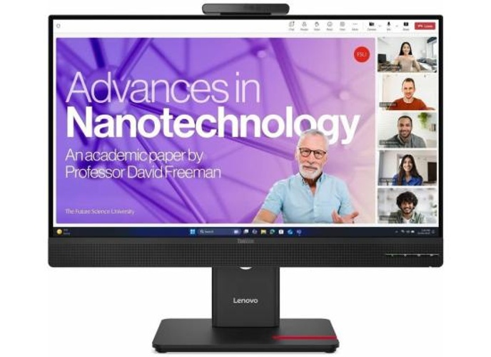 Lenovo ThinkVision T24-4v 24" IPS Full HD 120Hz Conferencing Monitor Adjustable Stand Built In 5MP Webcam & Speakers & Mic w/ HDMI , DP, VGA & USB Hub product thumbnail 2