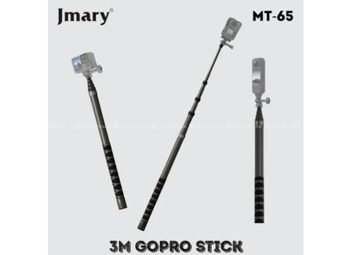 Jmary MT-65 Carbon Fiber Invisible Ultra Long Extension Pole Stick for Action Camera 3 Meter - Black product thumbnail 2
