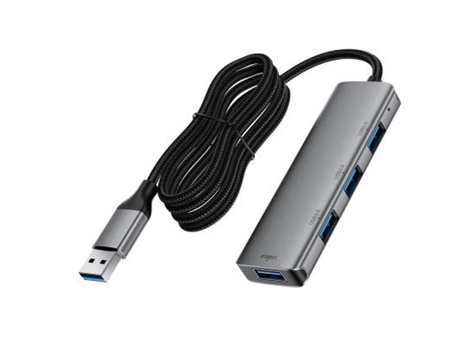 ACEFAST J17 4 in 1 USB Hub 5Gbps High Speed Data Transfer USB 3.0 Docking Station with 1m Cable - Gray product thumbnail 2