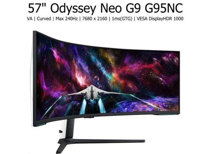 SAMSUNG 57" Odyssey Neo G9 G95NC Quantum Mini-LED Dual 4K UHD 1000R Curved 240Hz 1ms DisplayHDR 1000 AMD FreeSync Premium Pro w/ 2.1 DP & HDMI product thumbnail 2