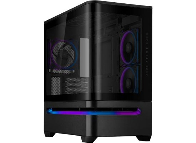 ASUS Prime AP202 ARGB Black mATX pc case with Fully Tempered Curved Glass, Supports Graphics Cards up to 420mm Long, 360mm Long radiators, Easy-Detach Rail, Patented Slot Vent, 3 Built-in ARGB Fans product thumbnail 2