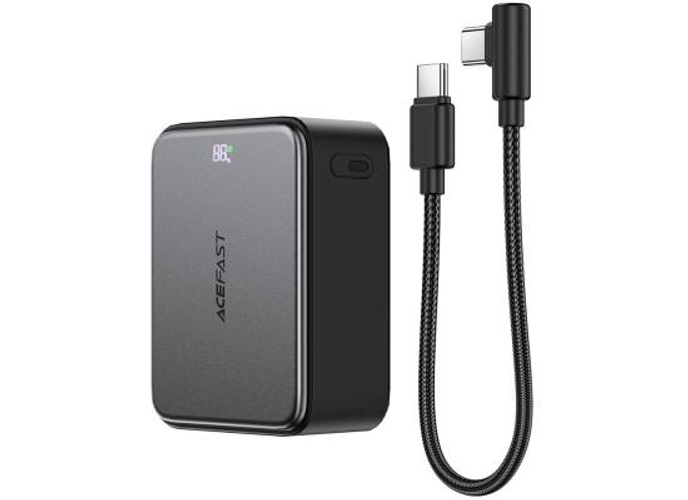 ACEFAST M28 10000mAh Power Bank LED digital display of battery charge level 22.5W Fast Charging 2 Type-C + USB-A Phone Charger with Cable - Gray product thumbnail 2