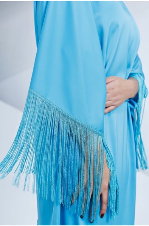 Midi Keyhole Neckline Dress - Turquoise product thumbnail 4