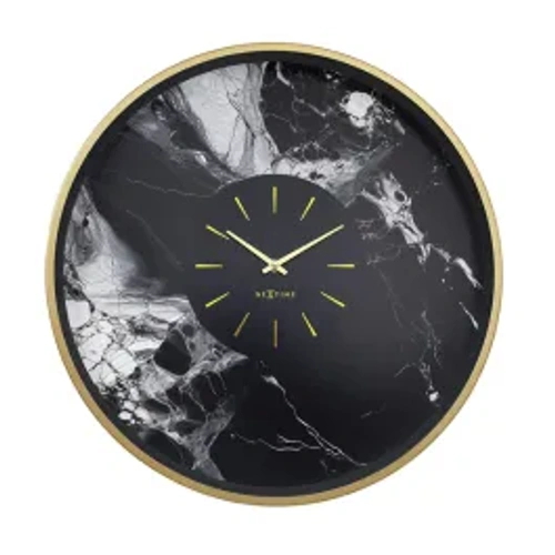 Nextime Marble DuoAluminium Large Wall Clock - 48 Cm - Black & Gold product thumbnail 2