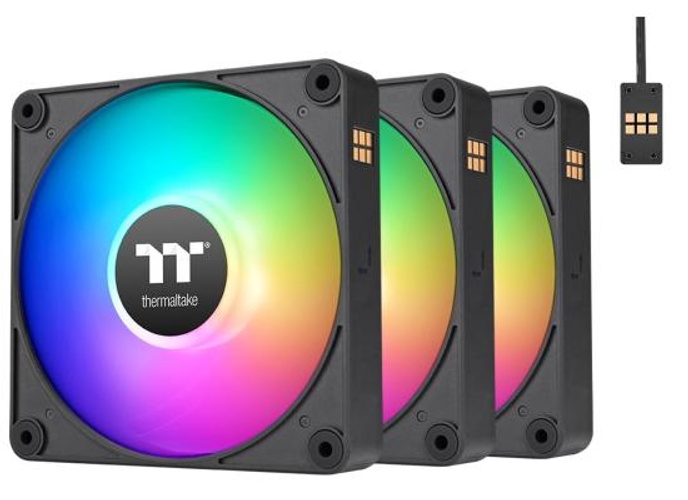 Thermaltake CT140 EX ARGB Reverse PC Cooling Fan (3-Fan Pack), Magnetic Connection, 5V Motherboard Sync, 16.8 Million Colors 9 Addressable LEDs, 140 mm Case/Radiator Fan product thumbnail 2