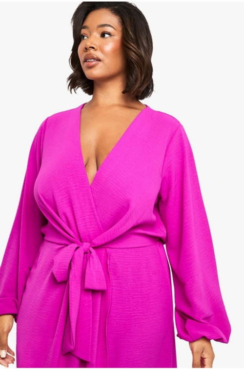 Plus Textured Tie Detail Maxi Dress product thumbnail 4