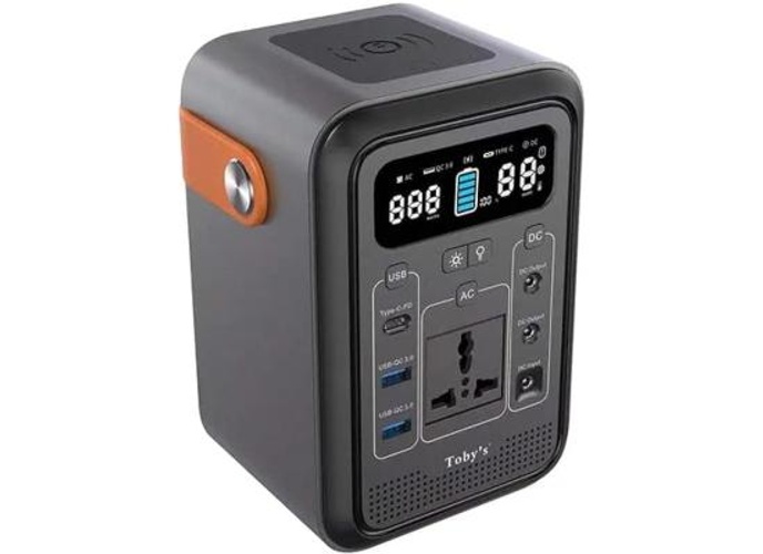Toby's TBS-60A Portable Power Station, 60,000mAh Battery Capacity, Multi-Charging Support, AC Power Inverter, Dual Lighting Modes, Ideal for Vehicles, Gadgets, and Outdoor Equipment, Black product thumbnail 2