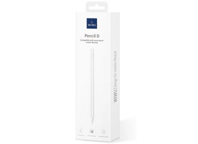 WiWU Pencil D 2-in-1 Universal Stylus, Tilt & Pressure Sensitivity, Fast Charging, Ergonomic Design iOS & Android Touch Screens- White product thumbnail 2