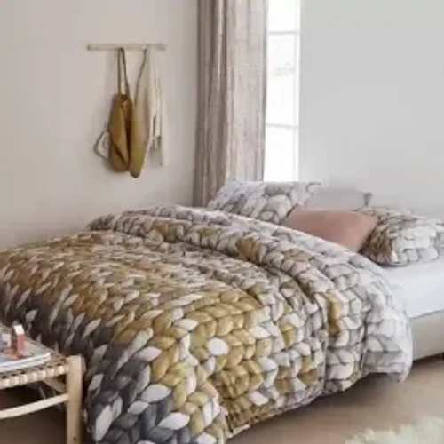 Bedding House Warmly Duvet Cover Set - 100% Cotton - Ochre (Available in sizes) product thumbnail 2