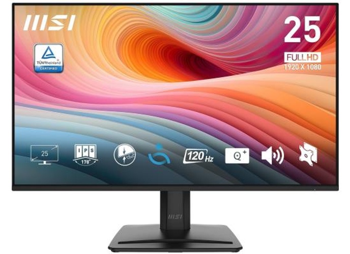MSI Pro MP251 E2 25" IPS Full HD 120Hz 1ms HDR Ready EyesErgo Anti-Flicker Less Blue Light Eye-Q Check w/ Speakers , VGA & Display Port & HDMI - Black product thumbnail 2