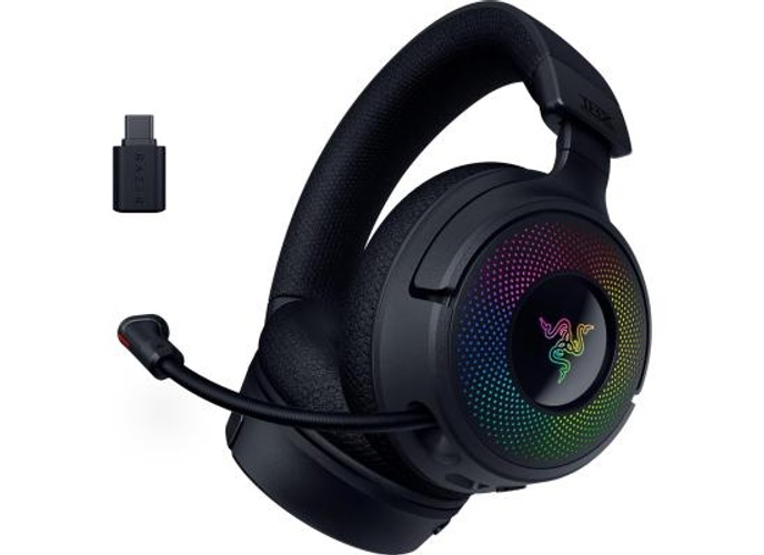 Razer Kraken V4 Wireless & Bluetooth & USB Super Wideband Mic 40mm Drivers 9 Zone RGB Lighting For PC, Mac, PS5, Nintendo Switch, Steam Deck, Smartphone - Black product thumbnail 2