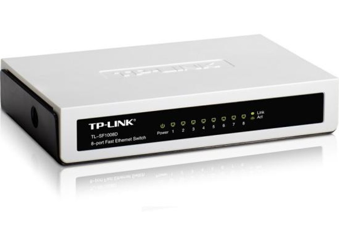 TP-Link 8 Port 10/100Mbps Desktop Ethernet Splitter Plug and Play Fanless Quiet - White product thumbnail 2